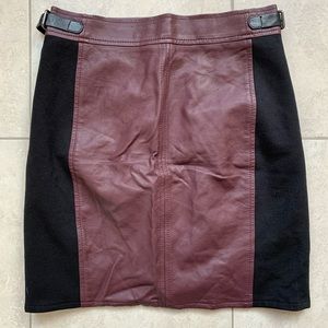 ann taylor petite leather skirt w/ side paneling
